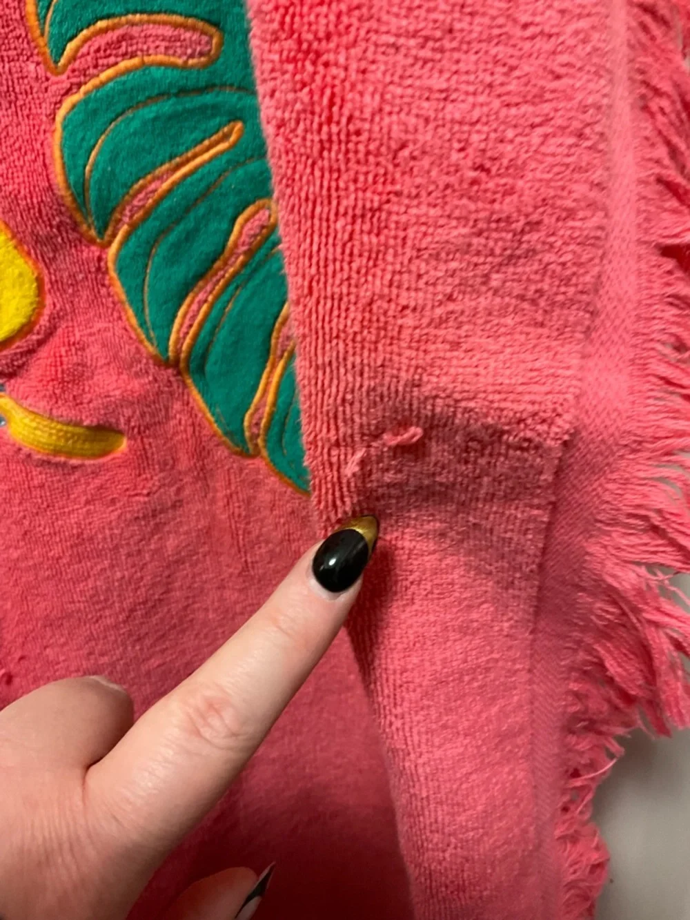 Vtg Lauren Ralph Lauren Large Pink Embroidered Body Sheet Beach Bath Towel